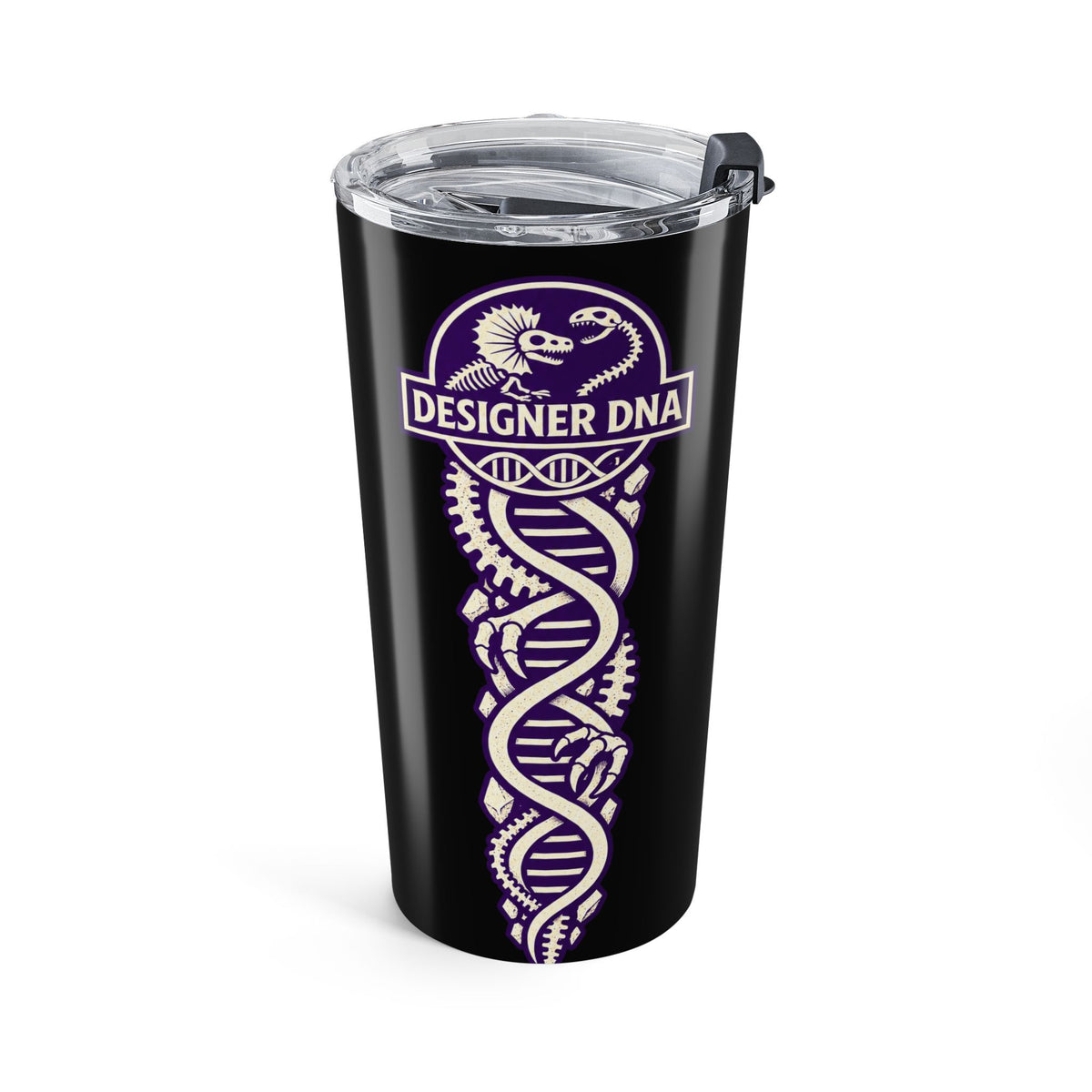 20oz Black Tumbler with Purple 'Deus Vult' Knight Crest