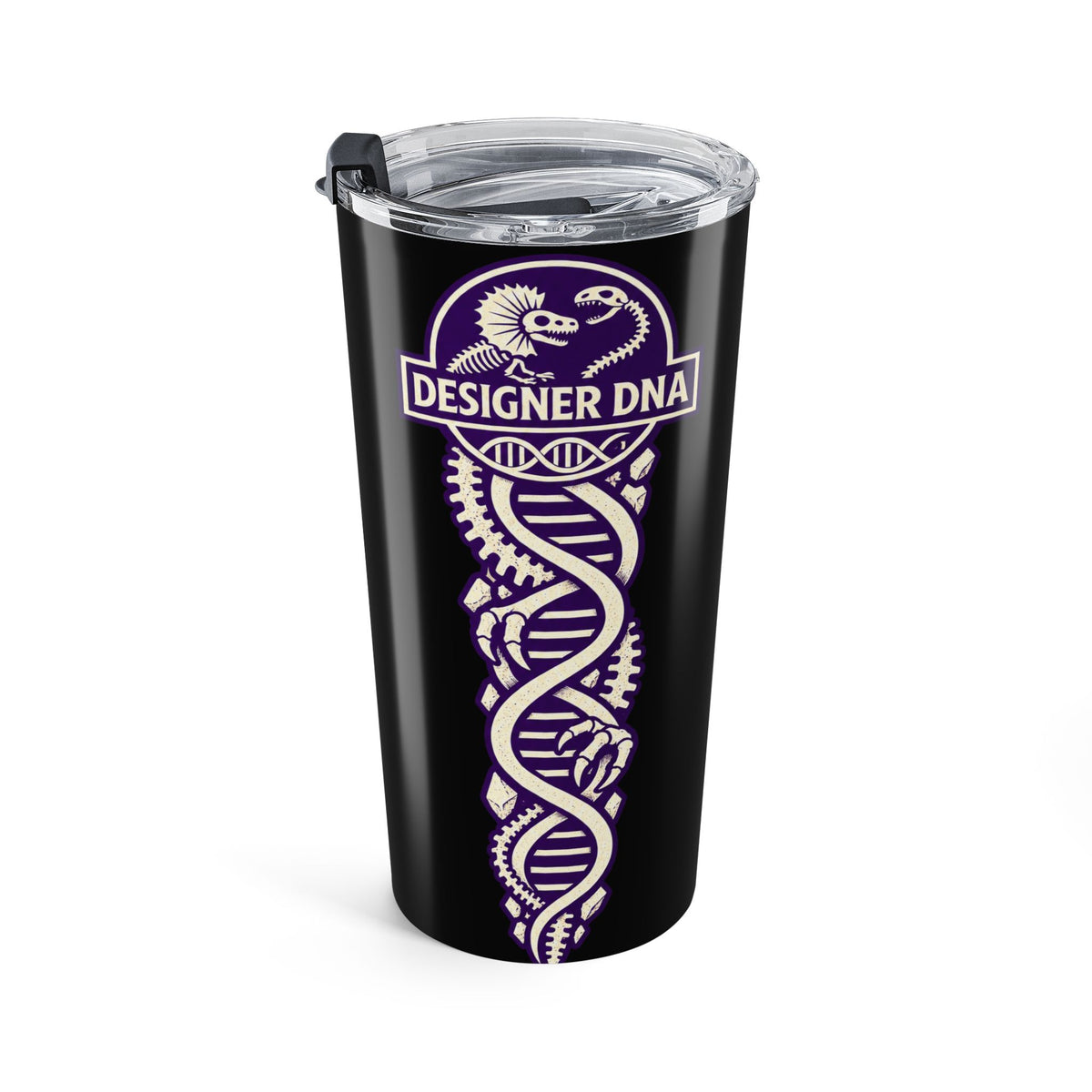 20oz Black Tumbler with Purple 'Deus Vult' Knight Crest