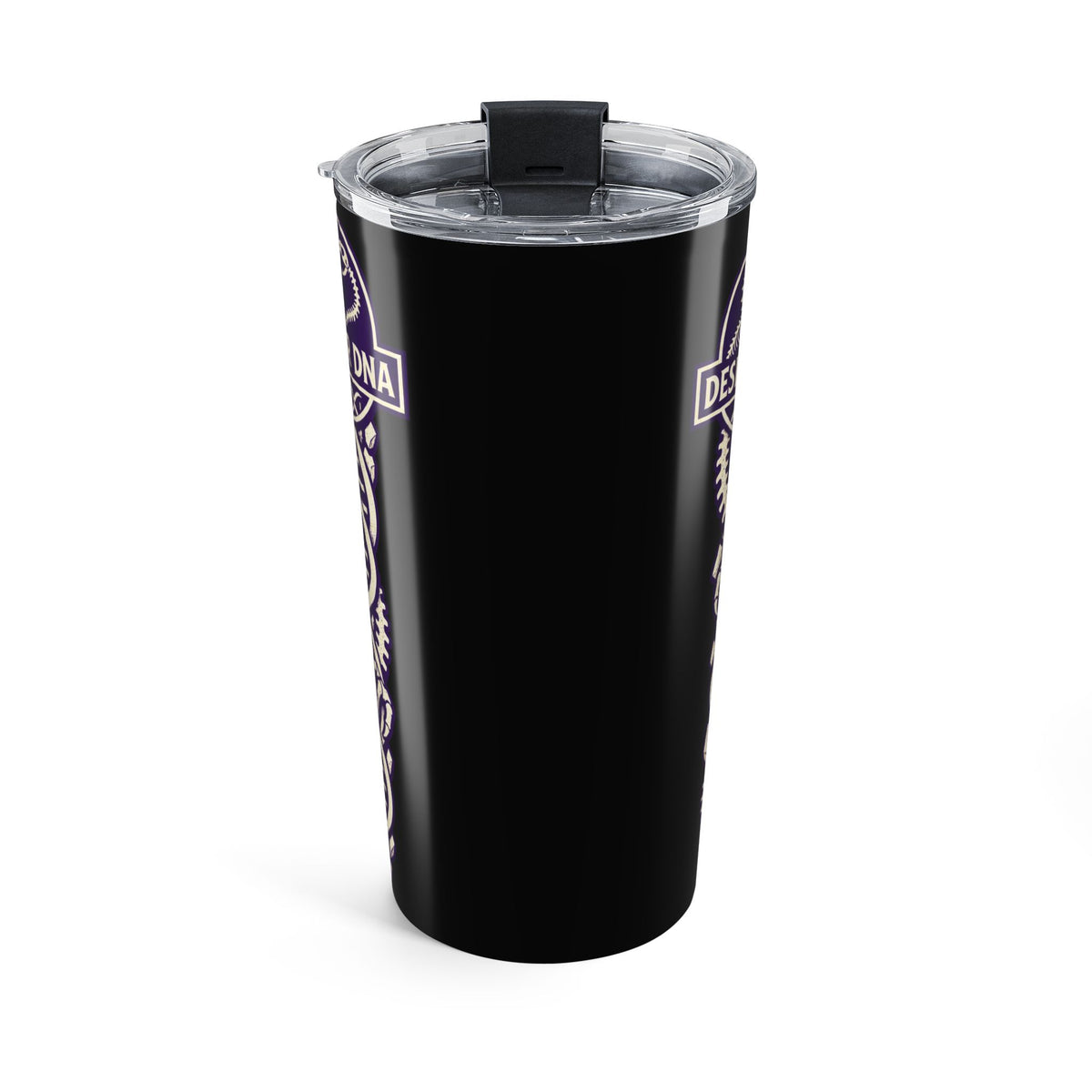20oz Black Tumbler with Purple 'Deus Vult' Knight Crest