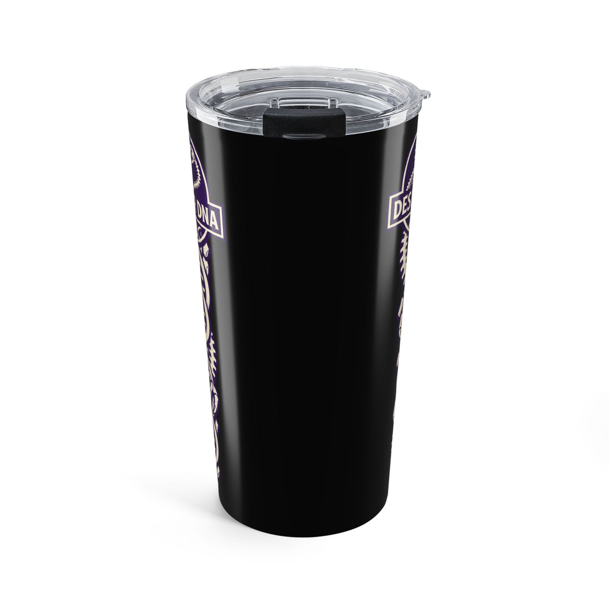20oz Black Tumbler with Purple 'Deus Vult' Knight Crest